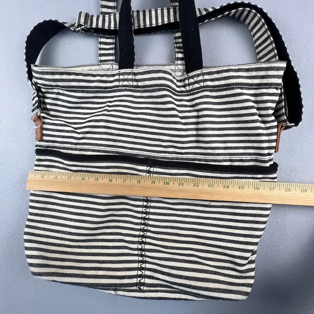 Thirty-One Retro Metro Crossbody Bag Striped Canvas Tote Summer Sailor